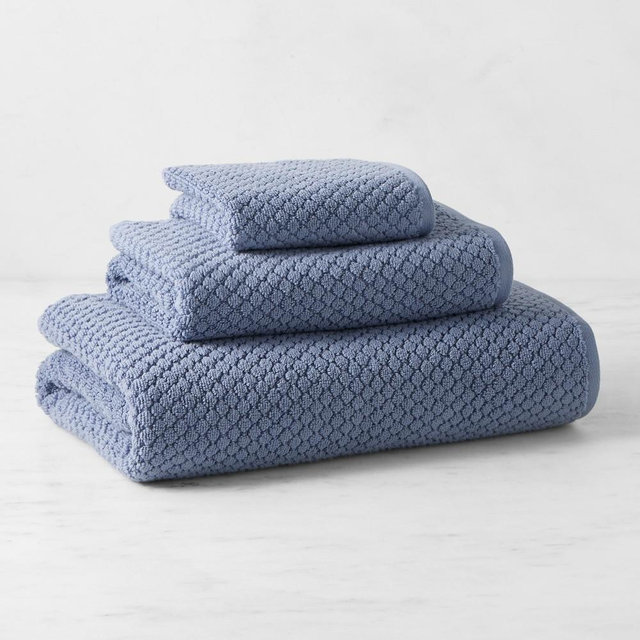 Textured Towel Collection, Hand Towel, Jardine Blue