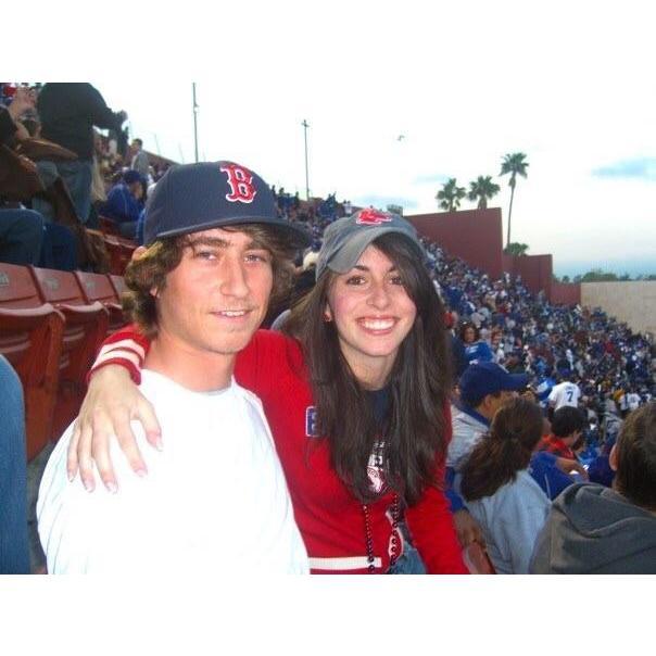 Back in the day at USC coliseum - 2 Red Sox fans in a sea of Dodgers