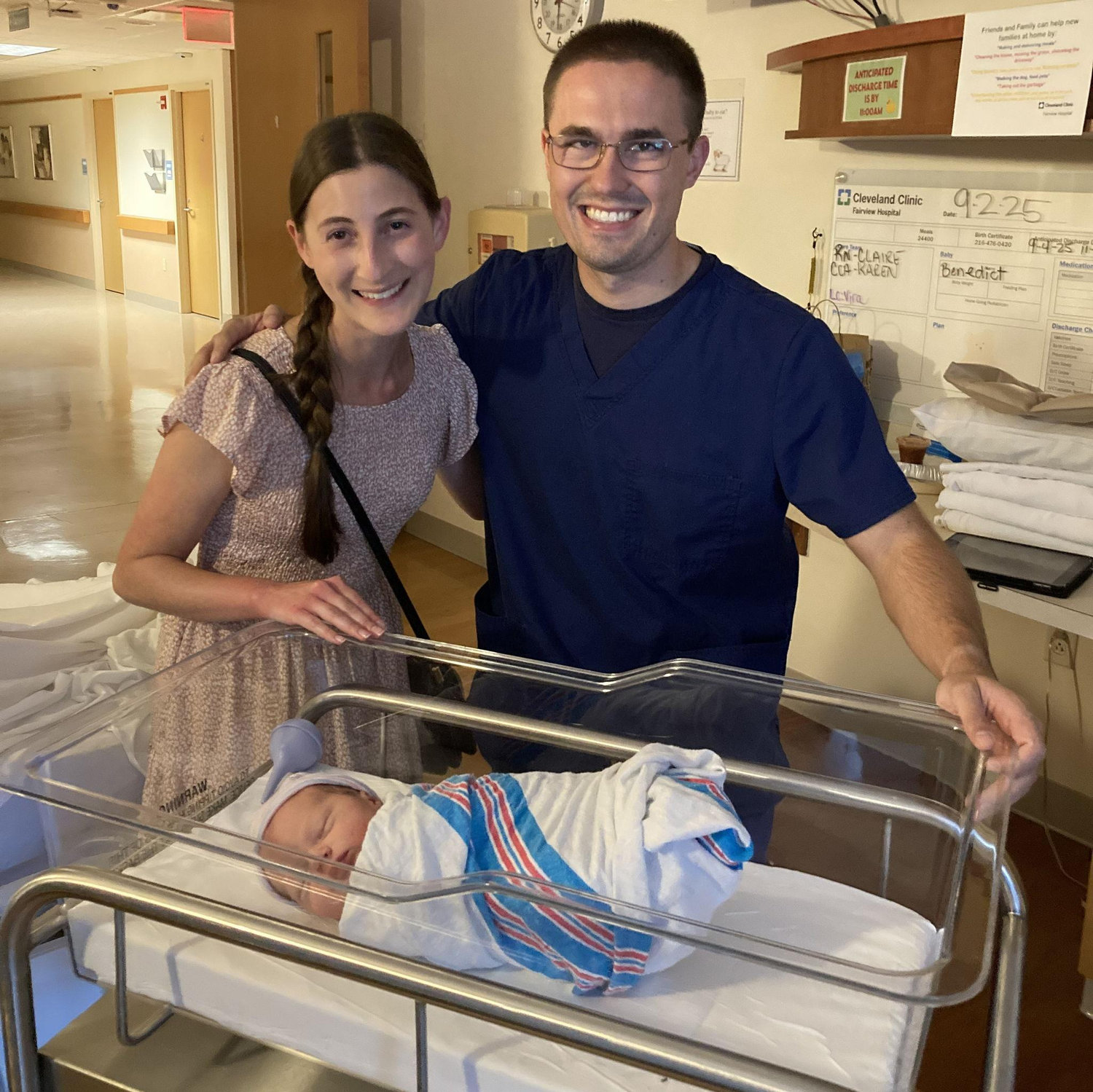 Paul and I welcoming his new nephew, Benedict Joseph Gnatowski!