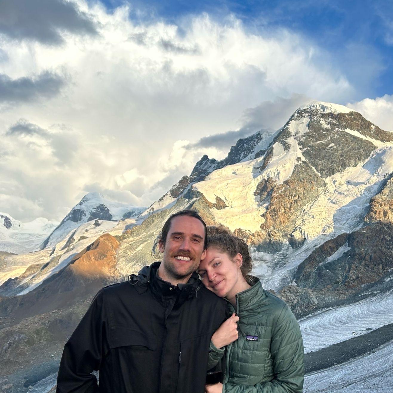 We saw the most beautiful glaciers in Switzerland. To the right of us (not pictured) is Zermatt's Matterhorn!