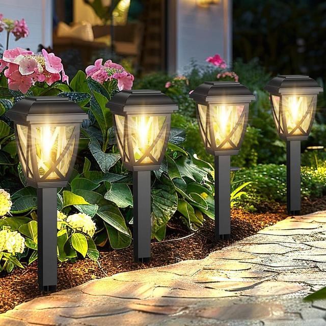 Solar Lights Outdoor, 10 Pack Solar Garden Lights, Waterproof Solar Pathway Lights for Outside, Outdoor Lights for Garden, Yard, Patio, Landscape, Planter, Walkway Decor