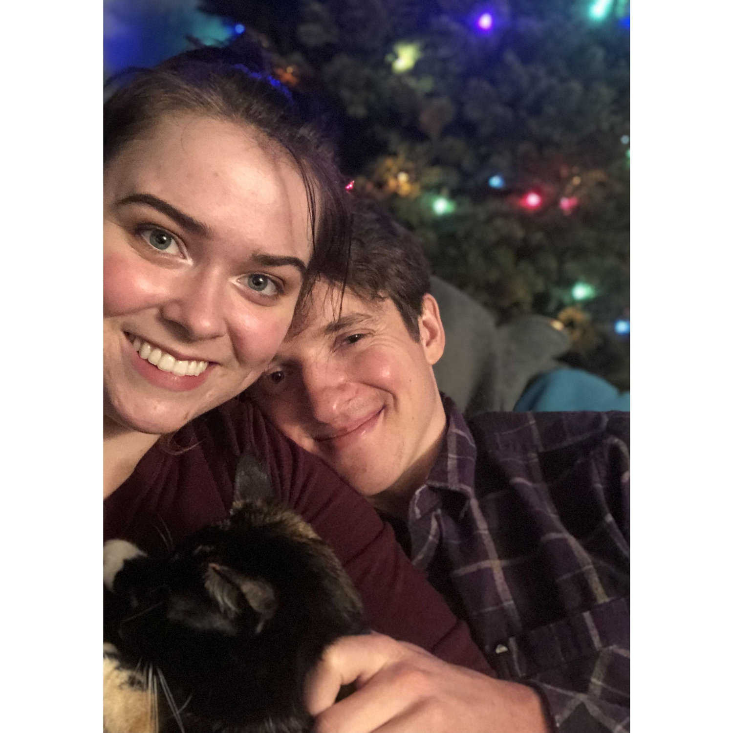 Alex, Eliza and Minerva in their new apartment, December 2020