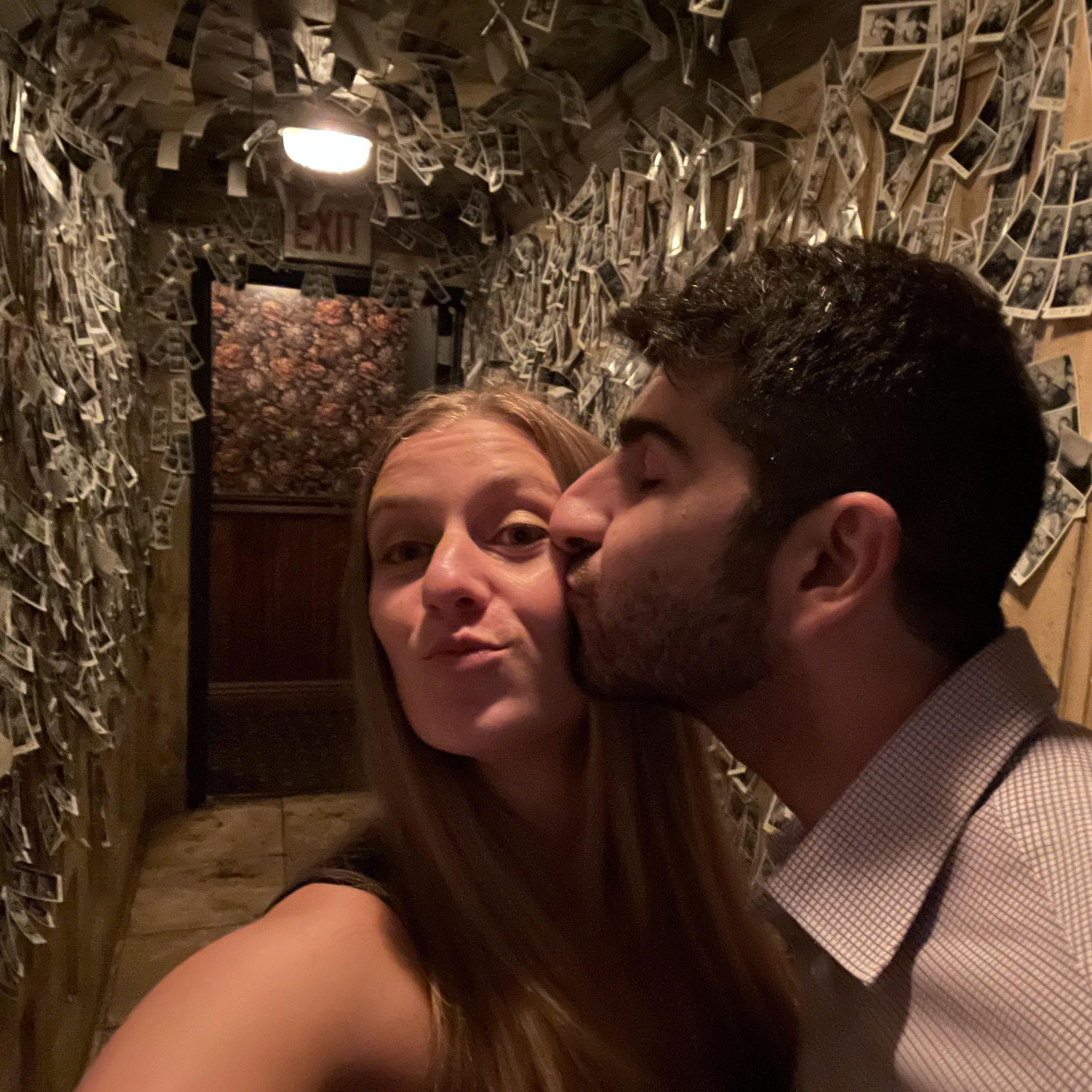 In the basement of Gilt Bar - we take "before dinner" and "after dinner" photo booth pictures every year!