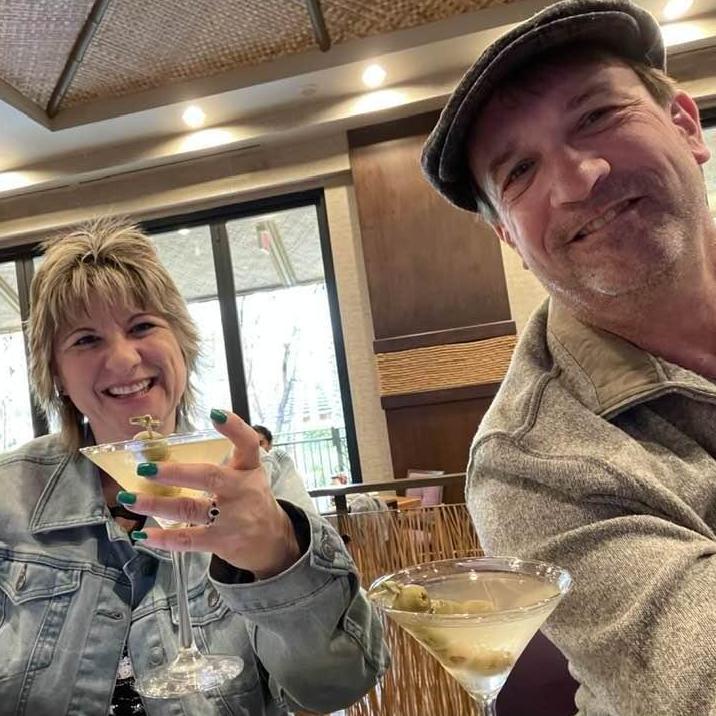 Martinis in Vegas, baby! Right after we got engaged.