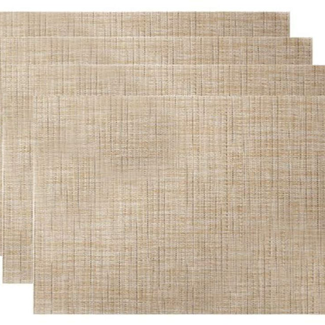 LivebyCare Placemats Set of 4 Heat-Resistant, Stain-Resistant Non-Slip, Washable Insulated, Home Kitchen Table Placemats, 11.8x17.7 Inch, Beige