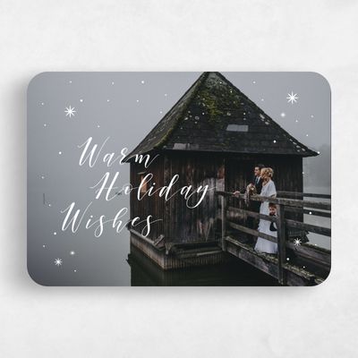 White Rounded Holiday Card - Paradise