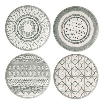 ED Ellen DeGeneres Crafted by Royal Doulton® Grey Lines 8-Inch Plates (Set of 4)