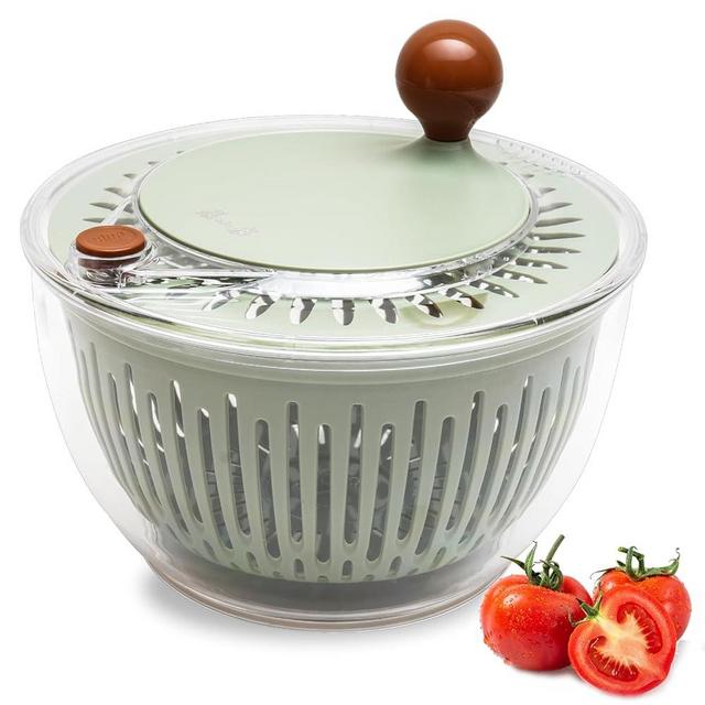 ZHANG XIAO QUAN SINCE 1628 Easy to use pro Pump Salad Spinner 6.3 qt with Bowl, Colander and Built in draining System Lettuce Spinner for Fresh, Crisp, Clean Salad and Produce