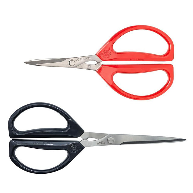 Joyce Chen Kitchen Shears 2-Pack - Includes 8-inch Deluxe and 6-inch Original Unlimited Kitchen Scissors, Dark Navy and Red Handles