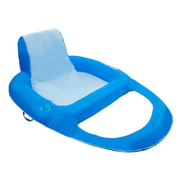 SwimWays Spring Float Recliner XL Inflatable Pool Lounger with Hyper-Flate Valve