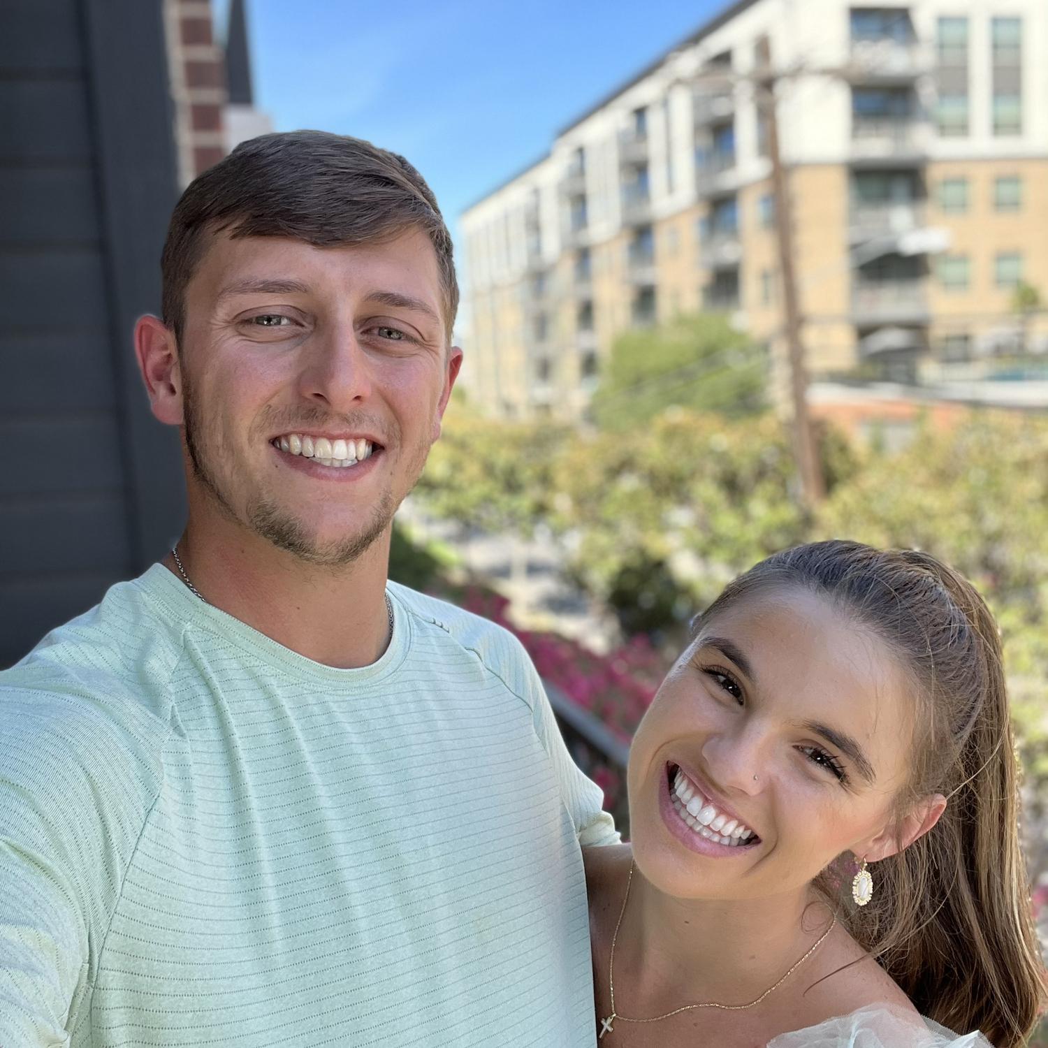 We both moved back to Texas, however we were still 4 hours apart. Katie worked in Dallas and Colin worked in San Angelo