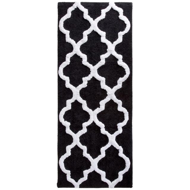 Trellis Bath Mat Black - Yorkshire Home