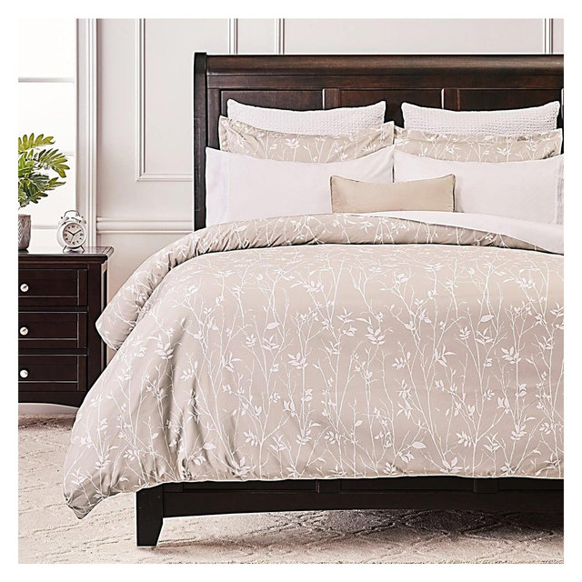 Chanasya Bramble Beige Duvet Cover Set - 3-Piece Set, Queen Size, Bramble Beige