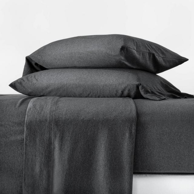 Queen Jersey Solid Sheet Set Dark Gray - Casaluna™