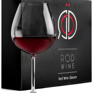 Red Wine Glasses Set - Lead Free Titanium Crystal Glass, 22 oz. Large Bowl, Long Stemmed Glassware For Great Tasting Wine - Best For Birthday, Anniversary or Wedding Gifts