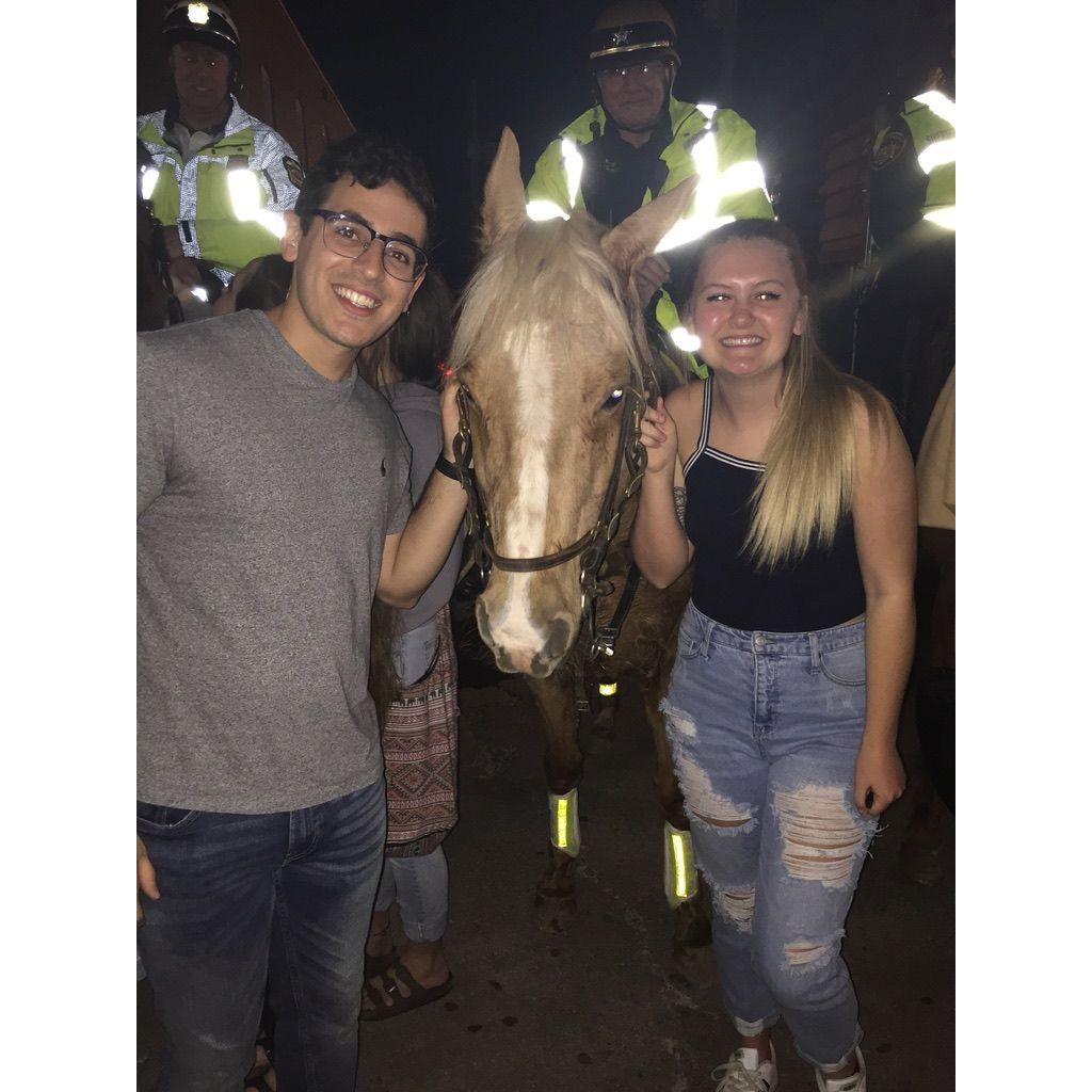 Of course we snapped a picture with the horse cops at OU! 2018