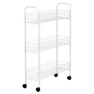 Household Essentials - 3-Shelf Utility Cart - Slimline - White