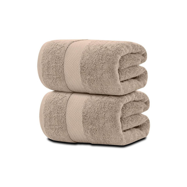 White Classic Luxury 100% Huge Cotton Bath Sheets Set of 2 - 35x70" Taupe