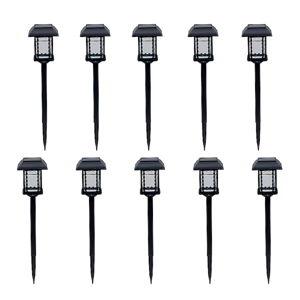 Harbor Breeze 10 -Pack 6LM solar path light 6 -Lumens Black Solar LED Outdoor Path Light Kit ( 3000-K )