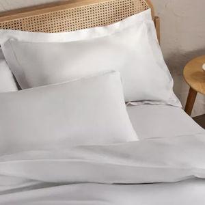 The Ultimate Collection Luxury Linen & Mulberry Silk King Duvet Cover, White