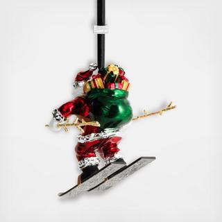 Skiing Santa Ornament