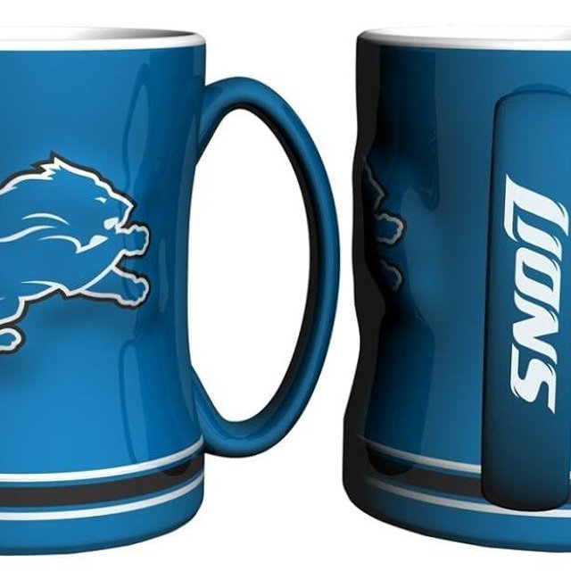 Detroit Lions Sculpted Coffee Mug, 15 oz