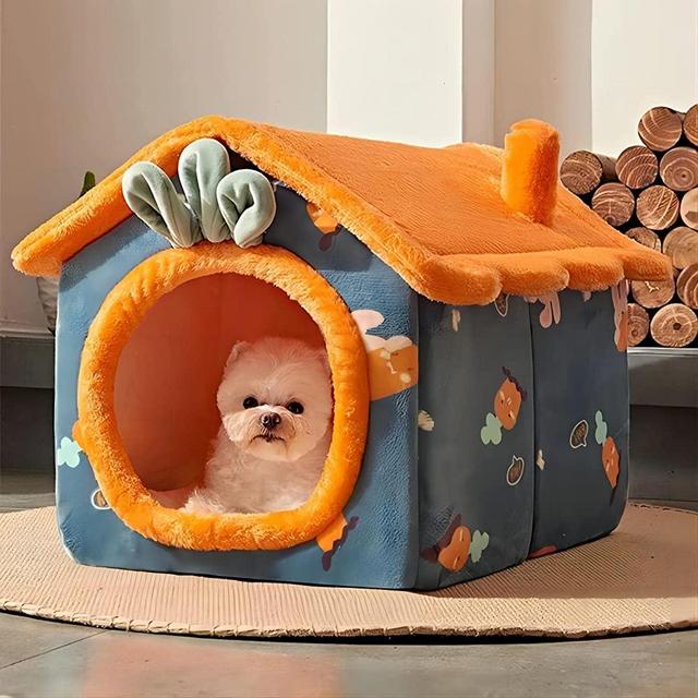 Removable Pet House Enclosed Puppy Kennel Mat for Dog Cat Animals Nest Cushion Sofa Bed Cat House Bed Products for Teddy Cat