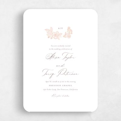 Beige Rounded Wedding Invitation - Siena Classic