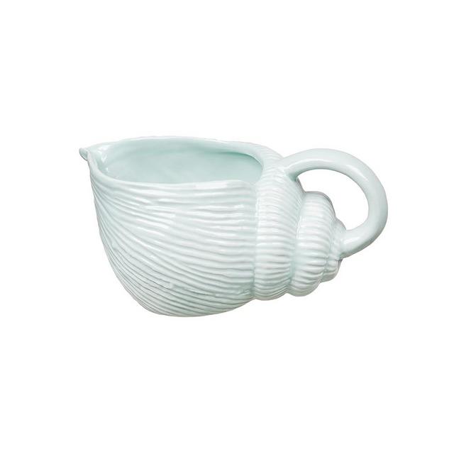 Beachcombers 3.15" x 5.04" Conch Sea Shell Decorative Ceramic Gravy Boat Serving Dish All Seasons Summer Beach House Nautical Coastal Ocean Table Kitchen Dining Dinner Tabletop Decor Decoration Blue