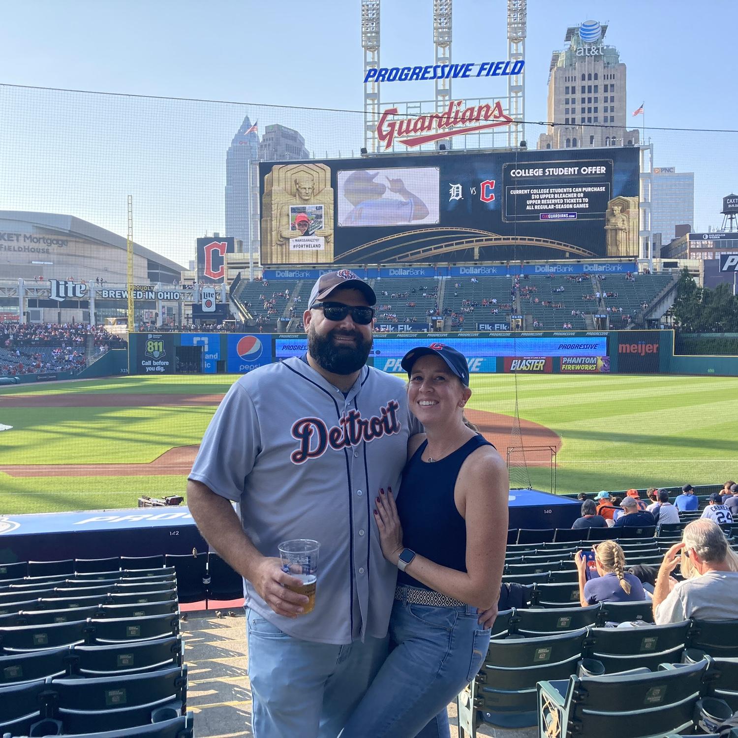 Even though we are in Cleveland now, we still root for the Detroit Tigers when they come to town.