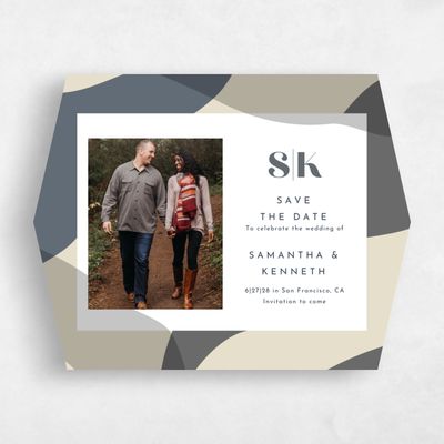 Grey Diamond Wedding Save the Date - Everly Photo