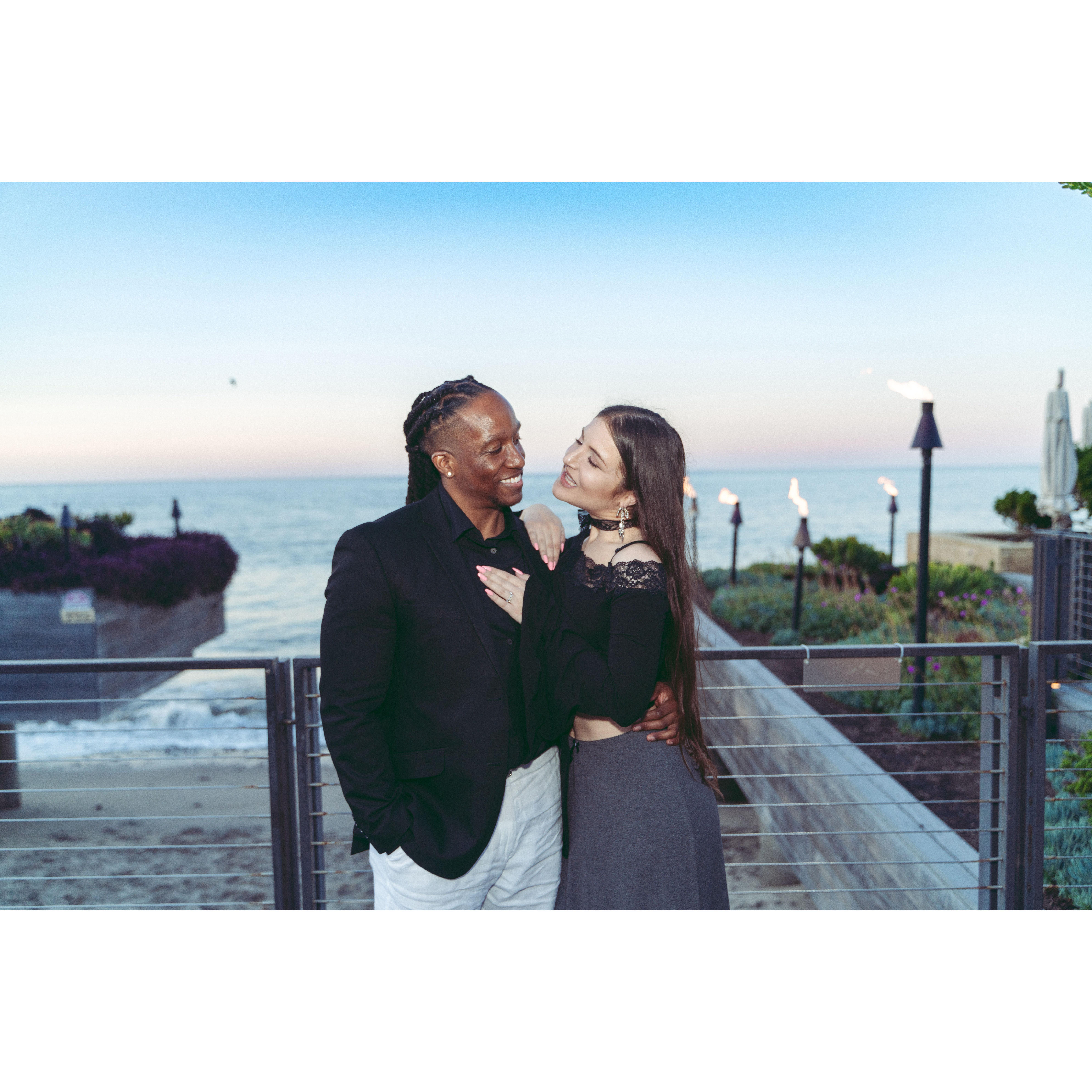 Our engagement photos! April 15, 2024 in Malibu, CA. Photography by Anthony Bryce Graham. | IG: @thebrycestudio. | www.thebrycestudio.com