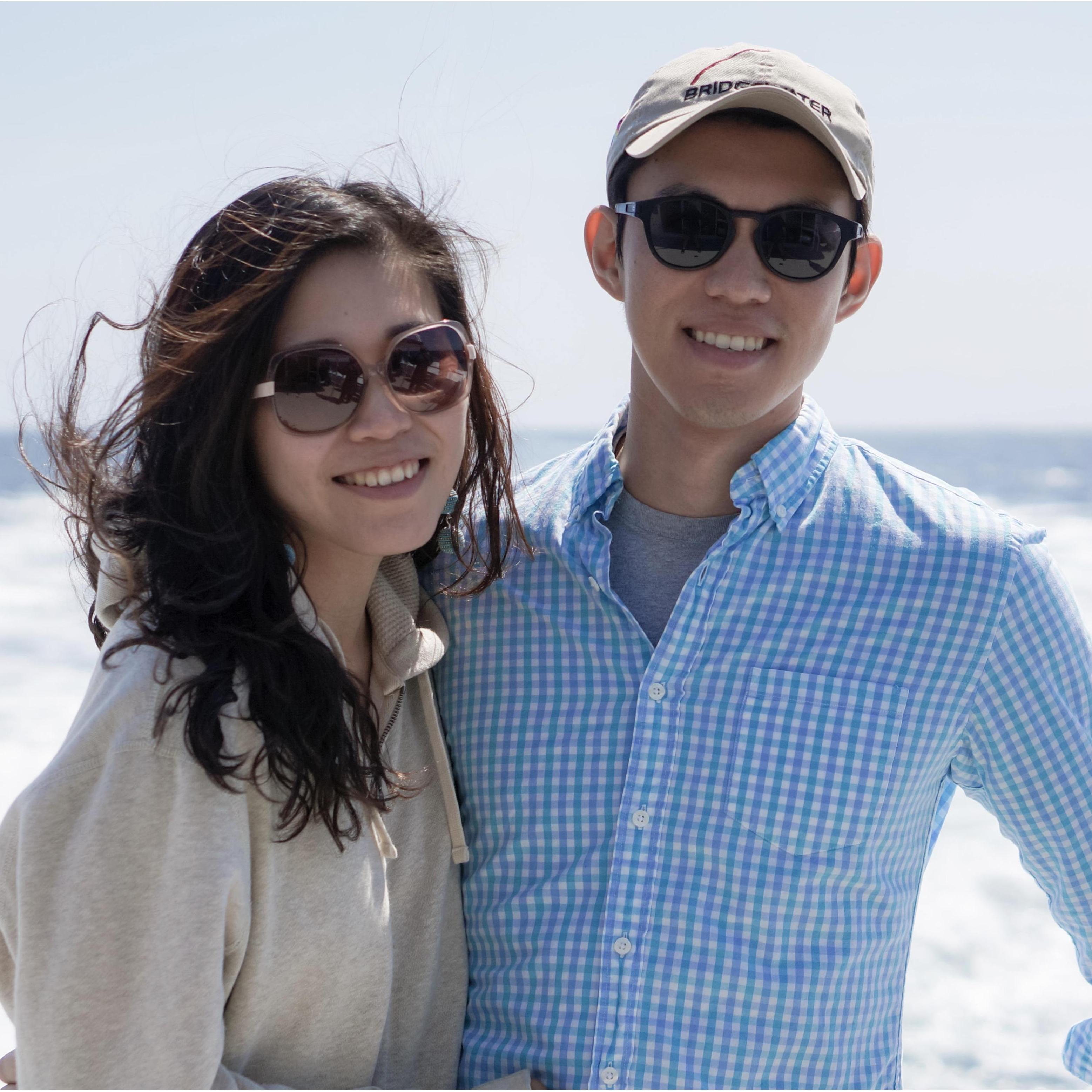 Our first photo together! On a whale watching tour in Cape Anne