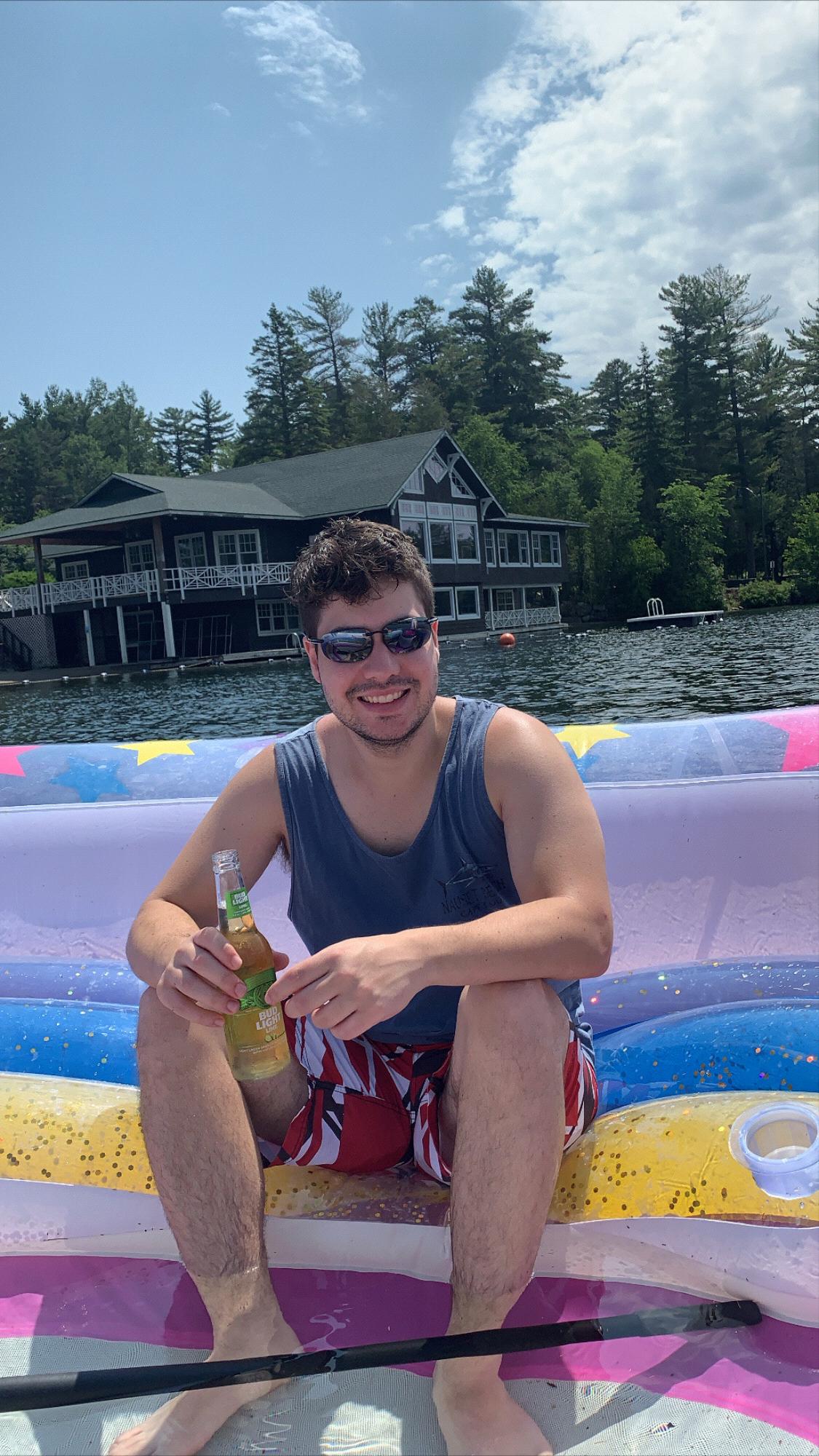 Floating on Mirror Lake.