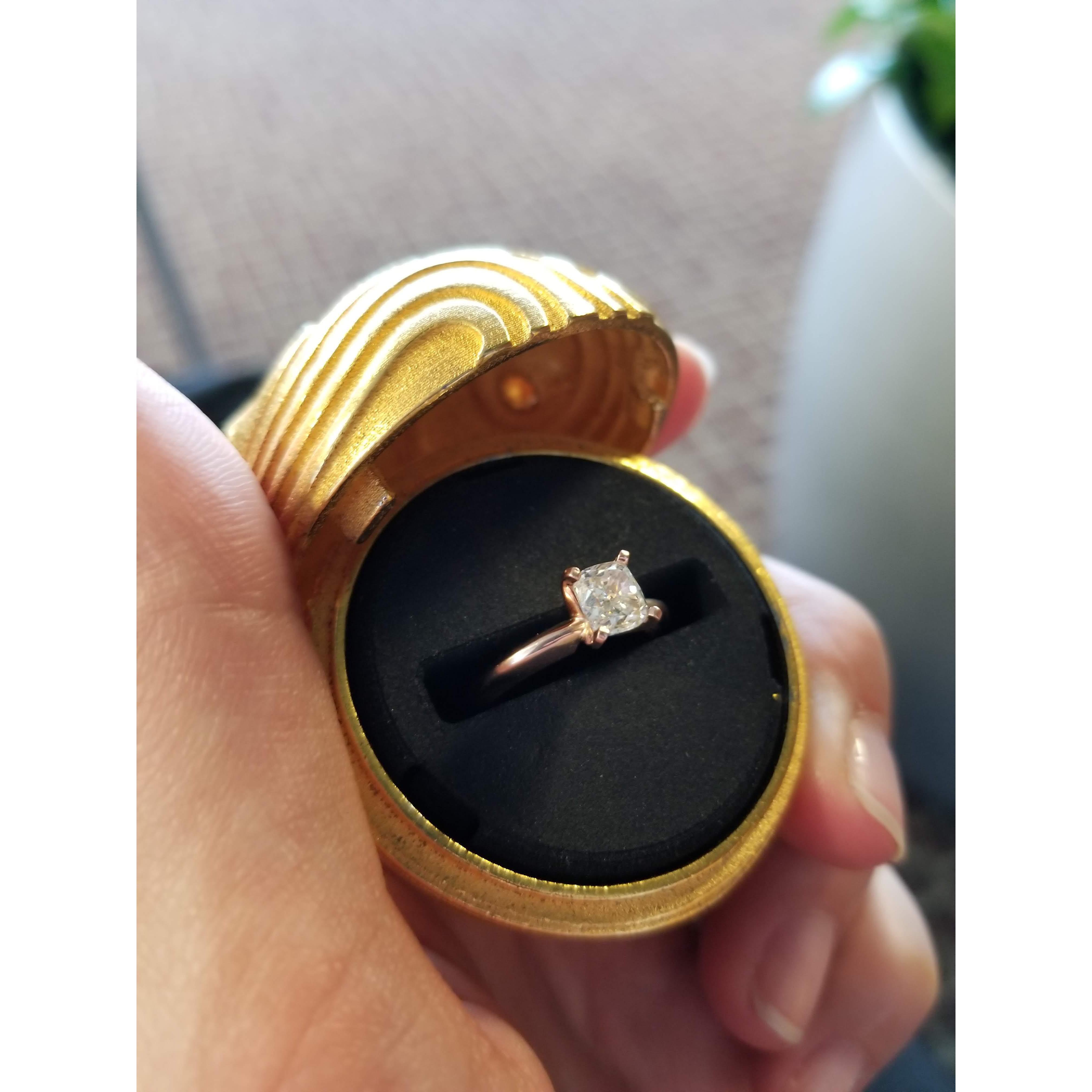 Julian proposed to Kristin using a golden snitch from the Harry Potter series. #nerds
