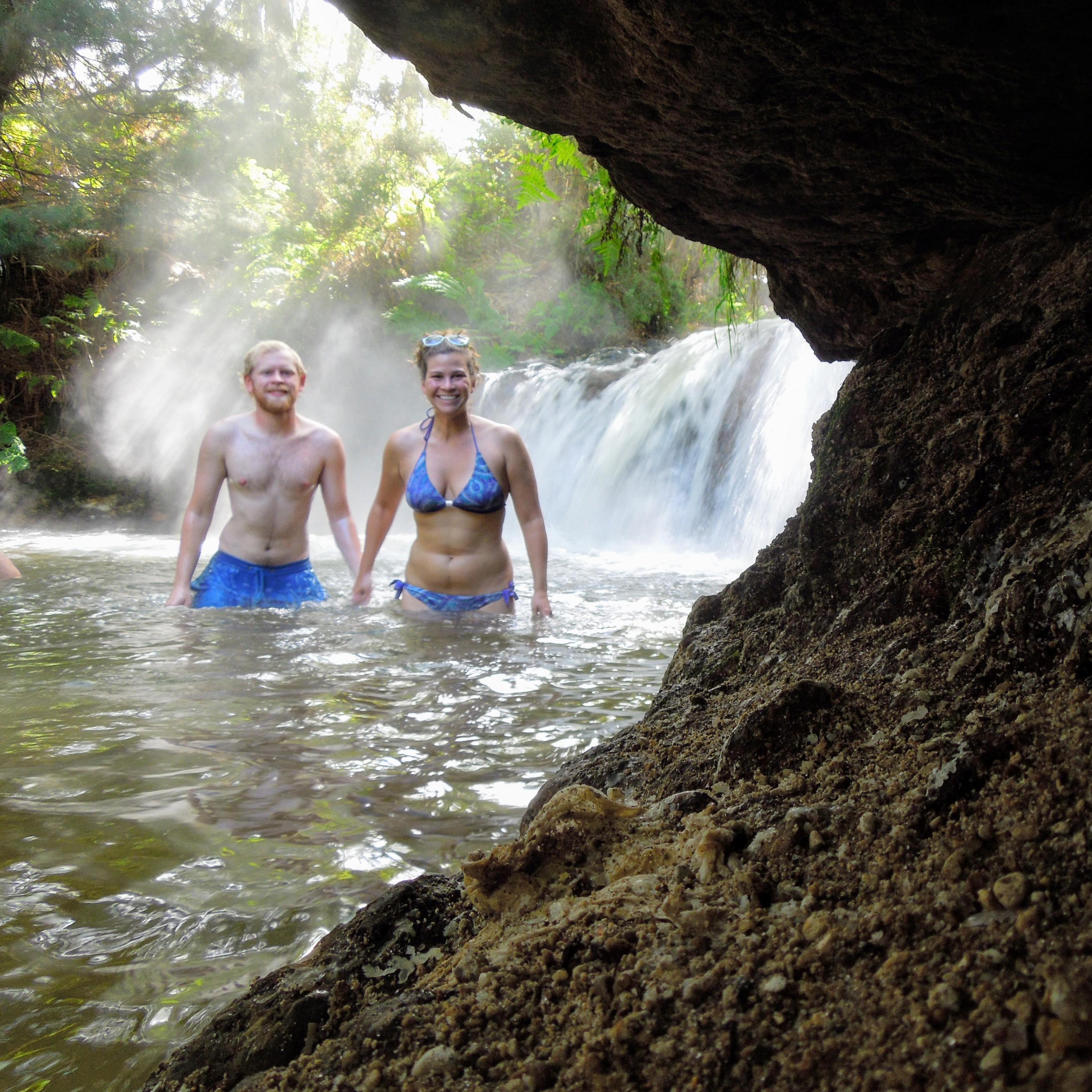 Exploring the geothermic pools in New Zealand