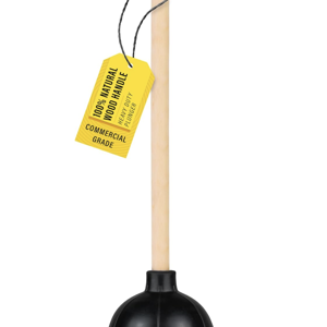 SteadMax Heavy Duty Toilet Plunger, Commercial Grade Double Thrust Force Rubber Cup with Wood Handle (22")