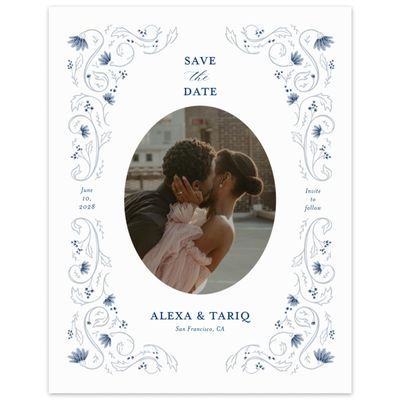 Gray, Grey Wedding Digital Save the Date - Sabriel Photo