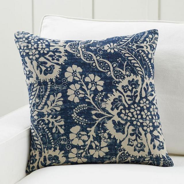 Bernyce Printed Pillow Cover, 20 x 20", Indigo Multi