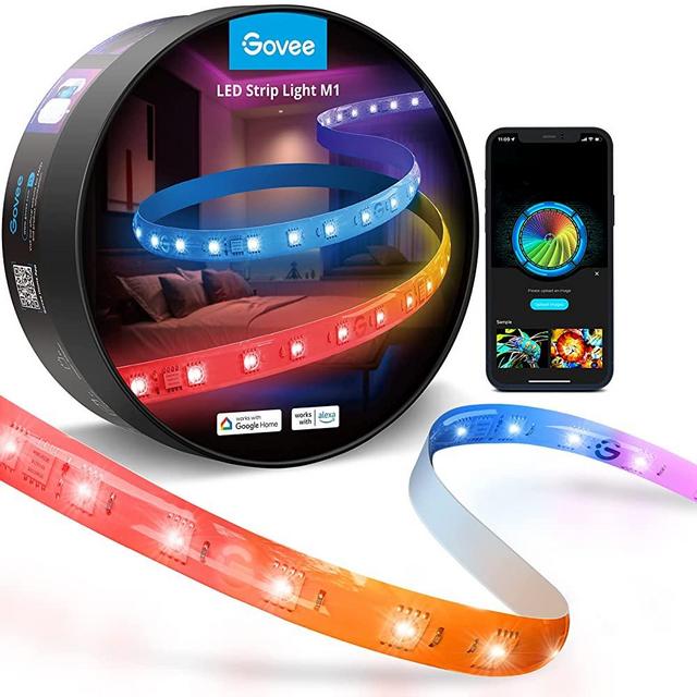 Govee RGBIC LED Strip Lights M1, Upgraded RGBIC Technology, 16.4ft WiFi LED Lights Alexa Compatible, Music Sync, DIY Multiple Colors on One Line, Smart LED Strip Lights for Bedroom, Studio, Cabinet
