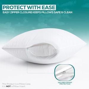 Utopia Bedding 6 Pack Waterproof Pillow Protectors with Zipper Queen Size, 20 x 28 Inches