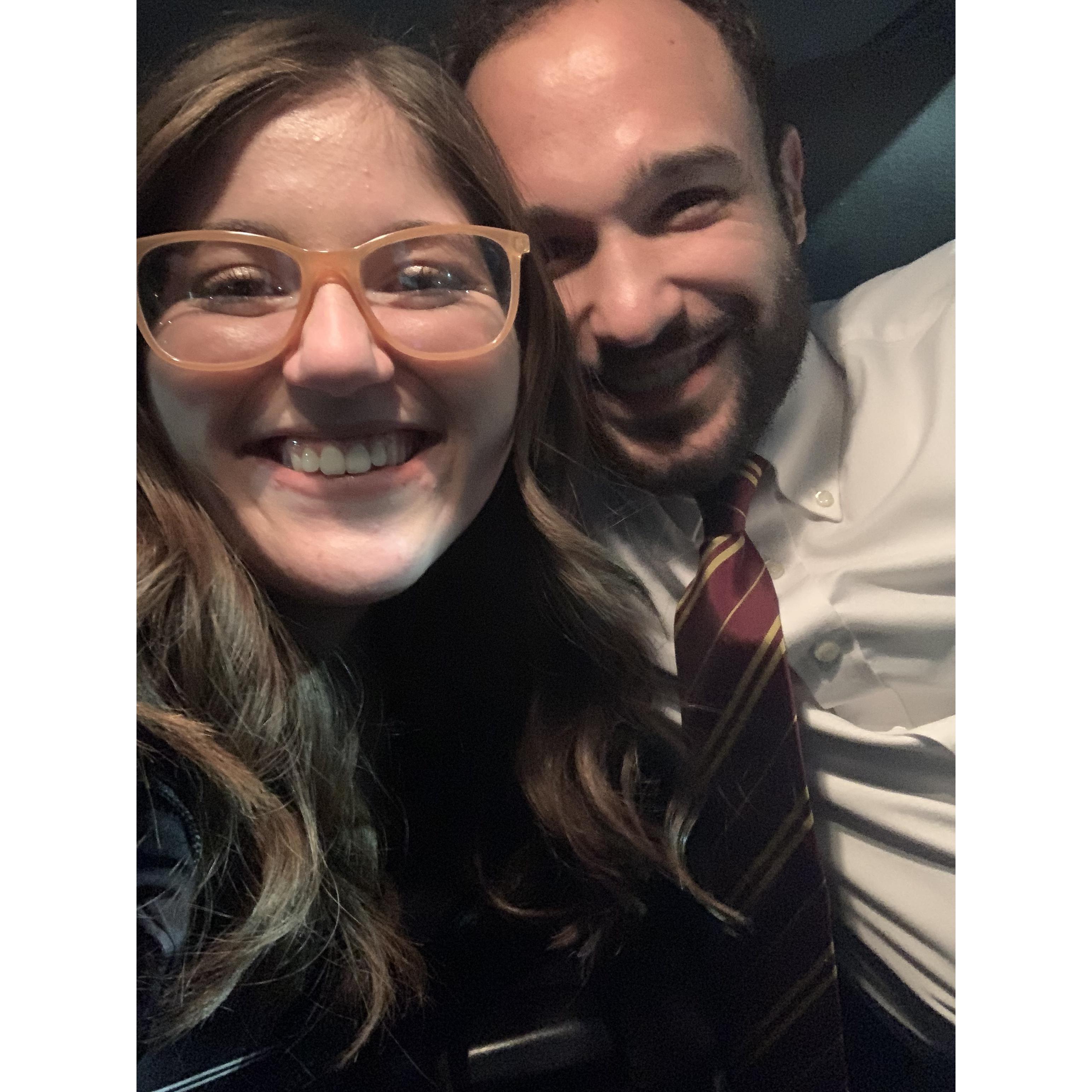 Our first "fancy" date to Olive Garden (we love us some Olive Garden)