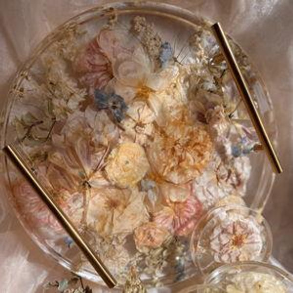 Wedding Flowers Preserved in Round Tray