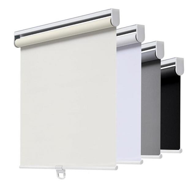 AOSKY Cordless Roller Shades Blackout Blinds for Windows Room Darkening Rolled Up Shades with Spring System, UV Protection Window Shades Door Blinds for Home and Office (33" W x 72" H, Ivory)
