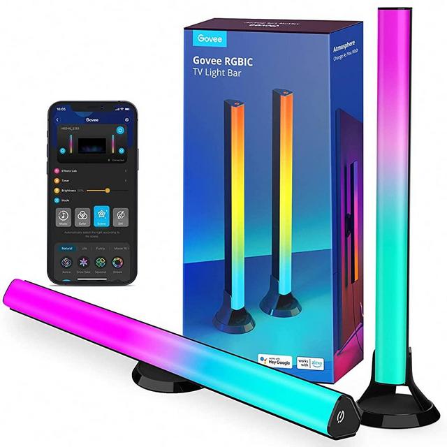 Govee RGBIC TV Light Bars, 15 Inches WiFi TV Backlight with Double Light Beads, Smart Light Bars with Multiple Placement Options Suitable for 45-70 inch TVs, Work with Alexa and Google Assistant