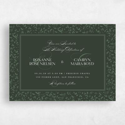 Deep Forest, Green Wedding Invitation - Manado Landscape