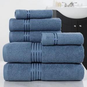 Solid Bath Towels And Washcloths 6pc Light Blue - Yorkshire Home