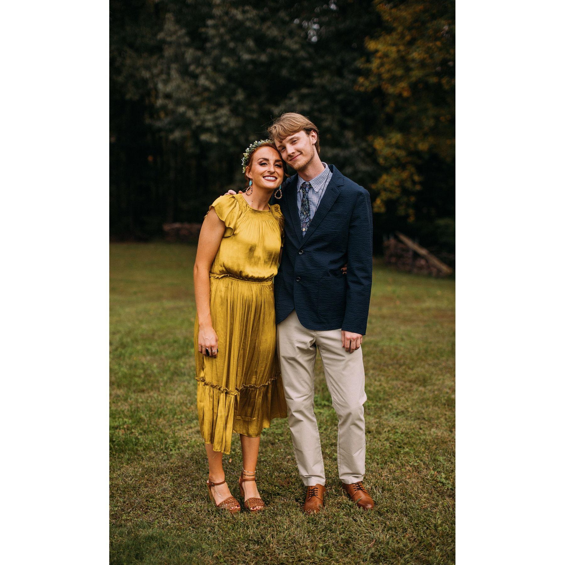 At Christy (Kiki's sister) and Rob's wedding (2020).