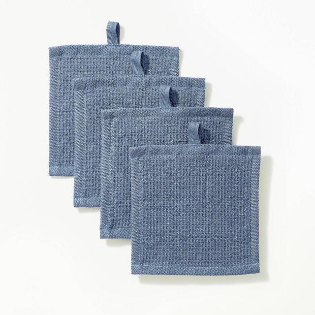 6"x6" 4pk Dish Clothes Rig Blue - Figmint™