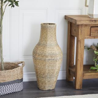 Woven Seagrass Coastal Floor Vase